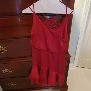 Womens Lulu's Satin Ruffle Dress